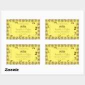 エレガントな黄色の製品ラベル かわいい花のバラ 長方形シール (シート)