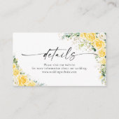 エレガントな黄色の詳細同封カード エンクロージャーカード (正面)