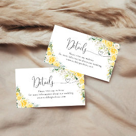 エレガントな黄色の詳細同封カード エンクロージャーカード