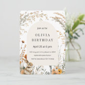 エレガントな黄色の野の花のアーチ イースター 招待状 (スタンド正面)