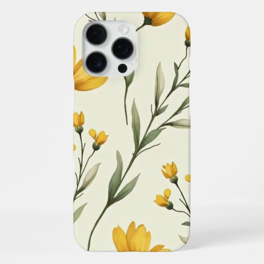 エレガントな黄色の野花スマホケース iPhoneケース (裏面)