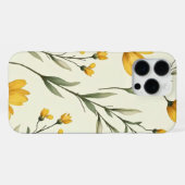 エレガントな黄色の野花スマホケース iPhoneケース (裏面横)