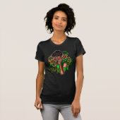 エレガントな黒い乙女座のディーバと天体のアクセント Tシャツ (正面フル)