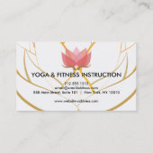 エレガントな黒い及び白い花のロゴのヨガ 名刺 (裏面)