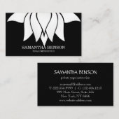 エレガントな黒い及び白い花のロゴのヨガ 名刺 (正面/裏面)