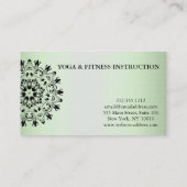 エレガントな黒い及び白蓮教の花のロゴのヨガ 名刺 (裏面)