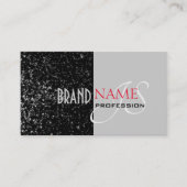 エレガントな黒い灰色の小さなキラキラ輝く星のイニシャル 名刺 (正面)