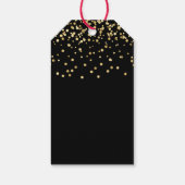 エレガントな黒い金の雪の結晶メリークリスマス ギフトタグ (裏面)