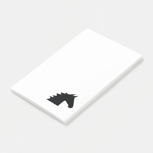 エレガントな黒い馬頭部のシルエット ポストイット (アングル)