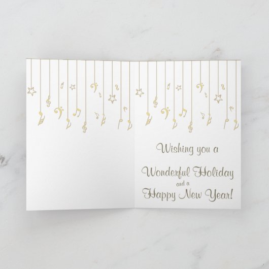 エレガントな黒および金ゴールドのクリスマスカード シーズンカード (内部)