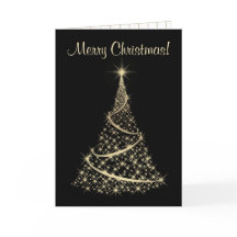 エレガントな黒および金ゴールドのクリスマスカード