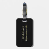 エレガントな黒および金ゴールドのケルト結び目模様の荷物のラベル ラゲッジタグ (裏面縦)