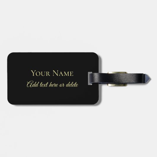 エレガントな黒および金ゴールドのケルト結び目模様の荷物のラベル ラゲッジタグ (裏面横)