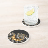 エレガントな黒および金ゴールドのコースター コースター (側面)