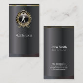 エレガントな黒および金ゴールドのゴルフ名刺 名刺 (正面/裏面)