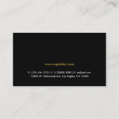 エレガントな黒および金ゴールドのダマスク織のモダン及びスタイリッシュ 名刺 (裏面)