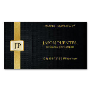 エレガントな黒および金ゴールドのプロフェッショナルのカメラマン マグネット名刺