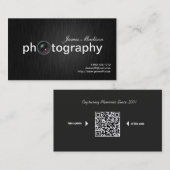 エレガントな黒および金ゴールドのプロフェッショナルのカメラマン 名刺 (正面/裏面)