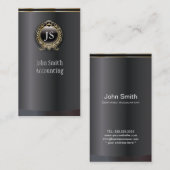 エレガントな黒および金ゴールドの会計士の名刺 名刺 (正面/裏面)
