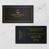 エレガントな黒および金ゴールドの弁護士 名刺 (正面/裏面)