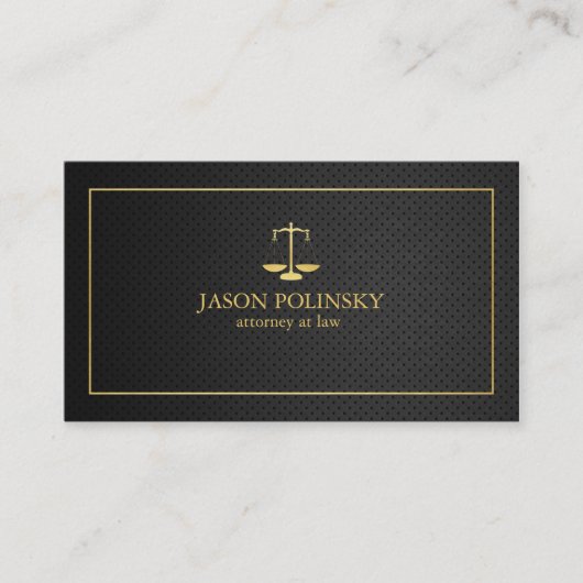 エレガントな黒および金ゴールドの弁護士 名刺 (正面)