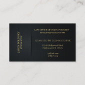 エレガントな黒および金ゴールドの弁護士 名刺 (裏面)