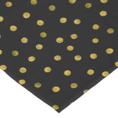 エレガントな黒および金ゴールドホイルの紙吹雪の点 ショートテーブルランナー (コーナー)