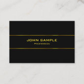 エレガントな黒および金ゴールドライトモダンな魅力の平野 名刺 (正面)