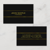 エレガントな黒および金ゴールドライトモダンな魅力の平野 名刺 (正面/裏面)