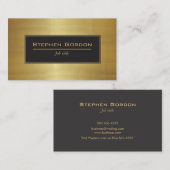 エレガントな黒および金ゴールド 名刺 (正面/裏面)
