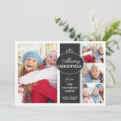 エレガントな黒く及び白いリボン4の写真平らなカード シーズンカード (スタンド正面)