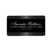エレガントな黒とサテングレーの枠 ラベル (正面)