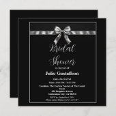 エレガントな黒と白のウェディングシャワー招待状 セーブザデート (正面/裏面)