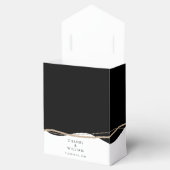 エレガントな黒と白のウェディング フェイバーボックス (オープン)