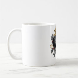 エレガントな黒と白のクリスマスオーナメント コーヒーマグカップ