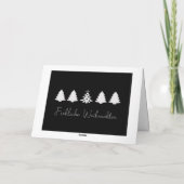 エレガントな黒と白のクリスマスツリー カード (裏面)