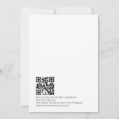 エレガントな黒と白のスクリプトピンクハート 招待状 (裏面)