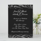 エレガントな黒と白のゼブラの結婚式 招待状 (スタンド正面)