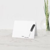 エレガントな黒と白のダマスク・サンキューカード サンキューカード (裏面)