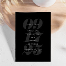 エレガントな黒と白のトレンディで大胆な結婚式の予告