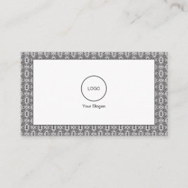 エレガントな黒と白のフォークアート フラワー シームレス パターン 名刺