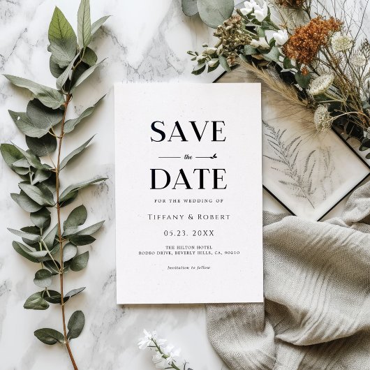 エレガントな黒と白のミニマルモダンシンプル 招待状