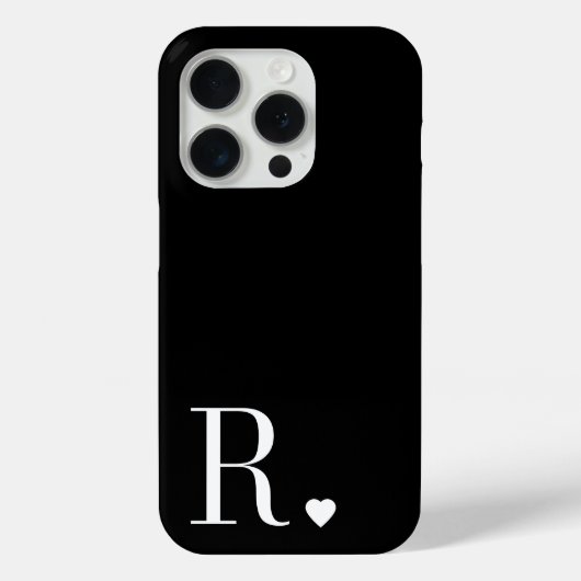 エレガントな黒と白のモノグラムイニシャル Case-Mate iPhoneケース (裏面)
