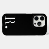 エレガントな黒と白のモノグラムイニシャル Case-Mate iPhoneケース (裏面 (横))