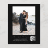 エレガントな黒と白の予算結婚式招待状 (裏面)