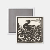 エレガントな黒と白の孔雀 マグネット (正面/裏面)