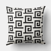 エレガントな黒と白の幾何学模様 クッション (裏面)