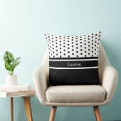 エレガントな黒と白の水玉模様 クッション (椅子)