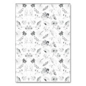 エレガントな黒と白の花のデザインが、d を際立たせています テーブルナンバー (裏面)