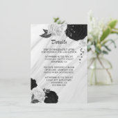 エレガントな黒と白の花の詳細な封入カード エンクロージャーカード (スタンド正面)